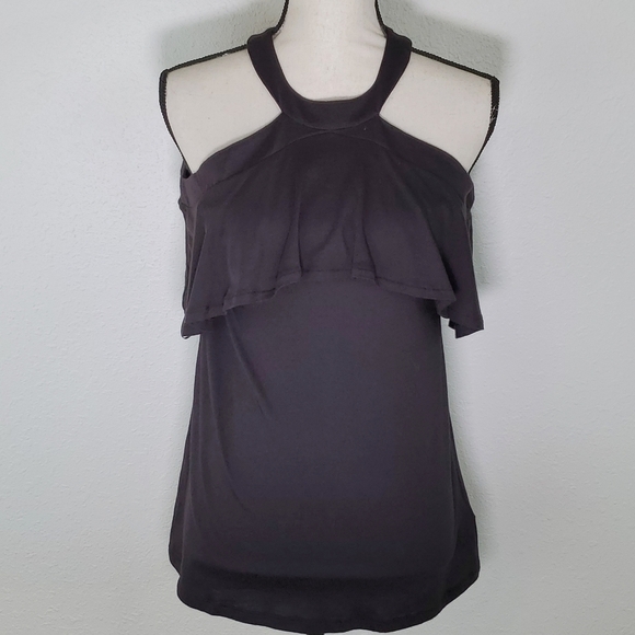 MICHAEL Michael Kors Tops - *NWT* MICHAEL Michael Kors Black Halter-Style Sleeveless Top w/Ruffle, size S